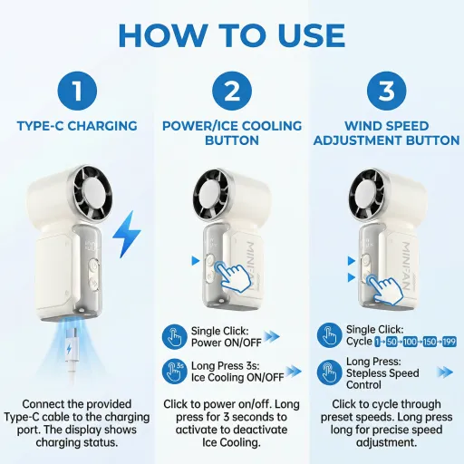 Portable Handheld Mini Fan - Instant Cooling Anywhere