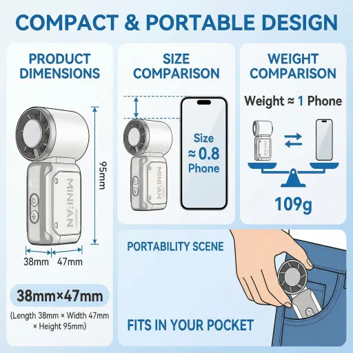 Portable Handheld Mini Fan - Instant Cooling Anywhere