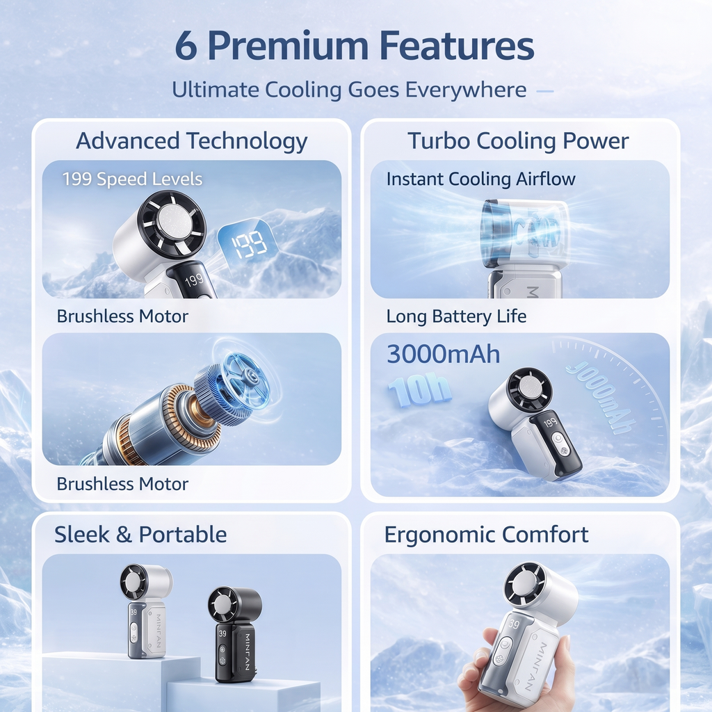 Portable Handheld Mini Fan - Instant Cooling Anywhere